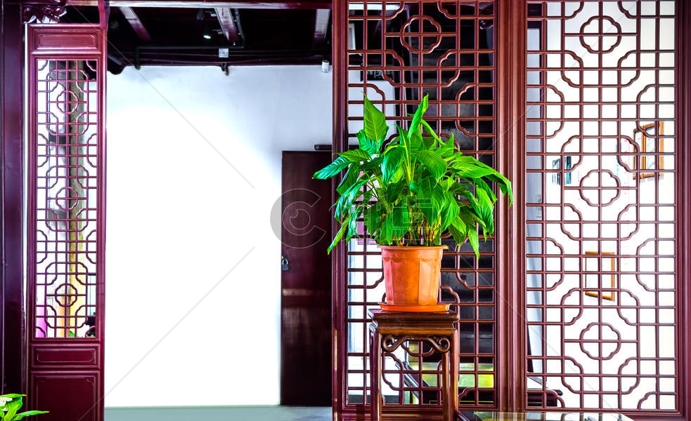 中国古建筑室内装饰背景图片素材免费下载