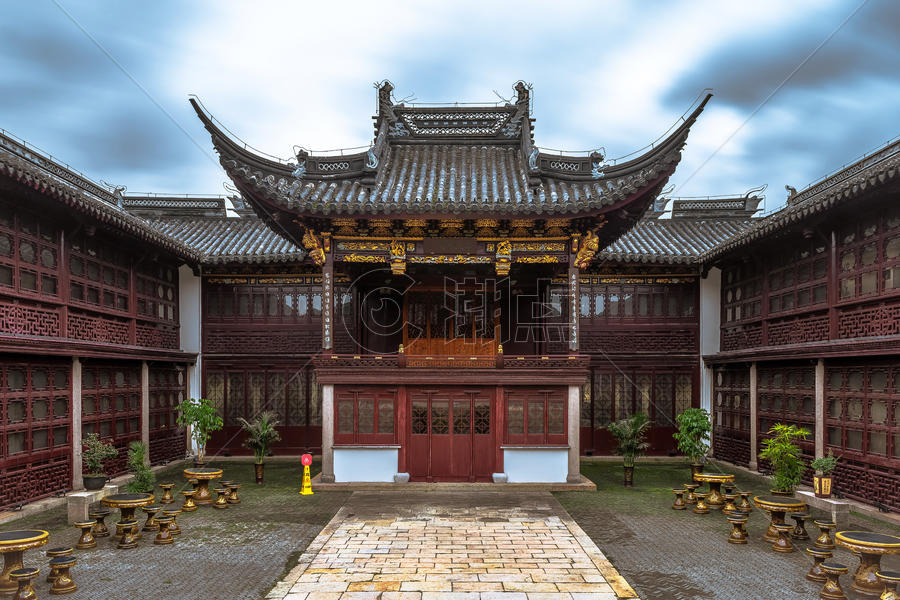 中国古建筑传统庭院背景图片素材免费下载