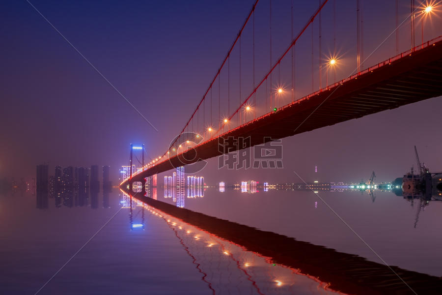 武汉城市夜景鹦鹉洲长江大桥图片素材免费下载