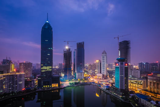 武汉城市夜景西北湖金融区图片素材免费下载