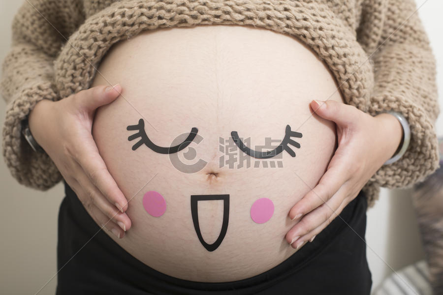 孕妇照肚子表情图片素材免费下载