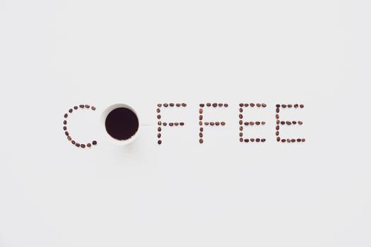 coffee咖啡豆创意摆放图片素材免费下载
