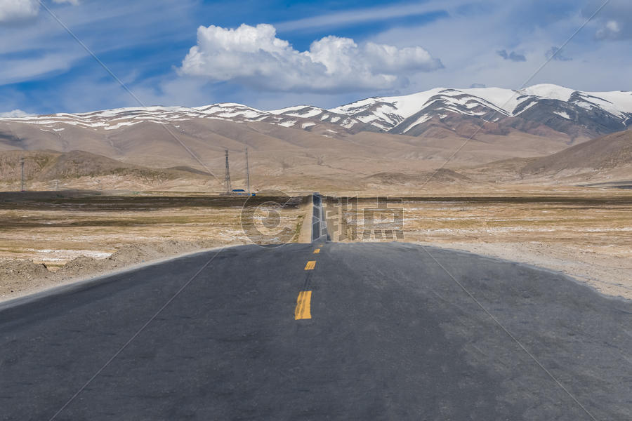 青藏公路雪山背景广告图片素材免费下载