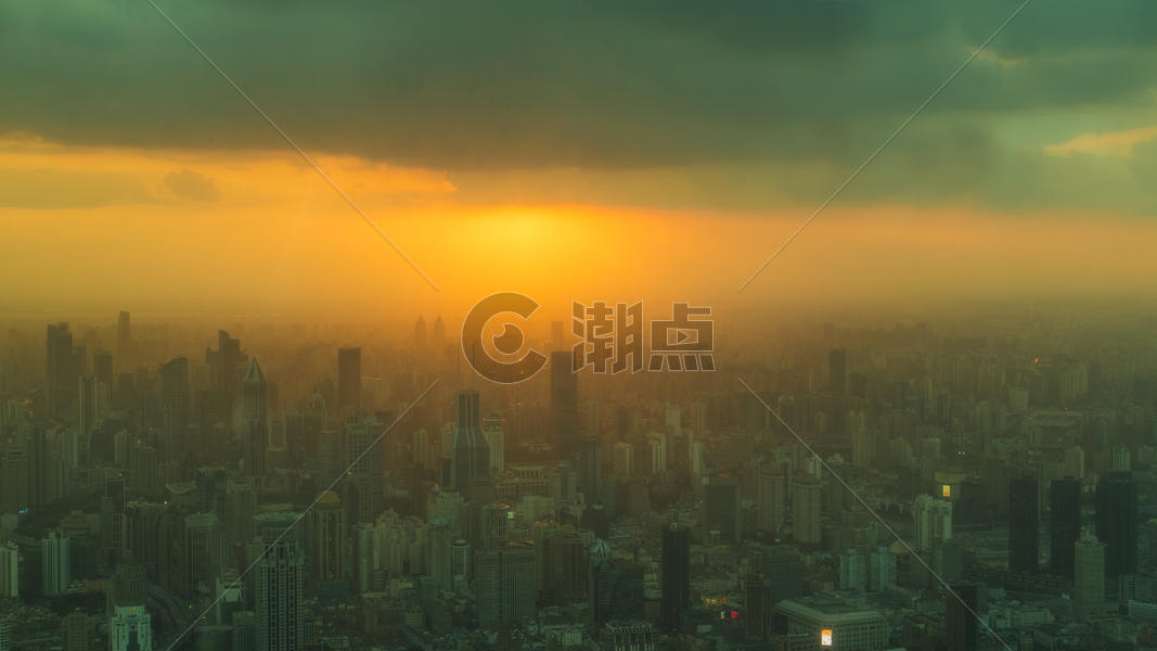 夕阳下的城市风光图片素材免费下载