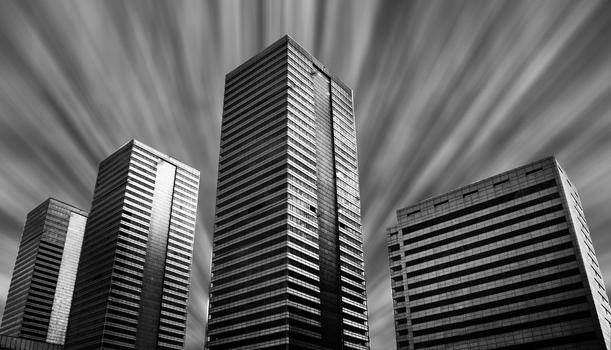 现代城市黑白建筑图片素材免费下载