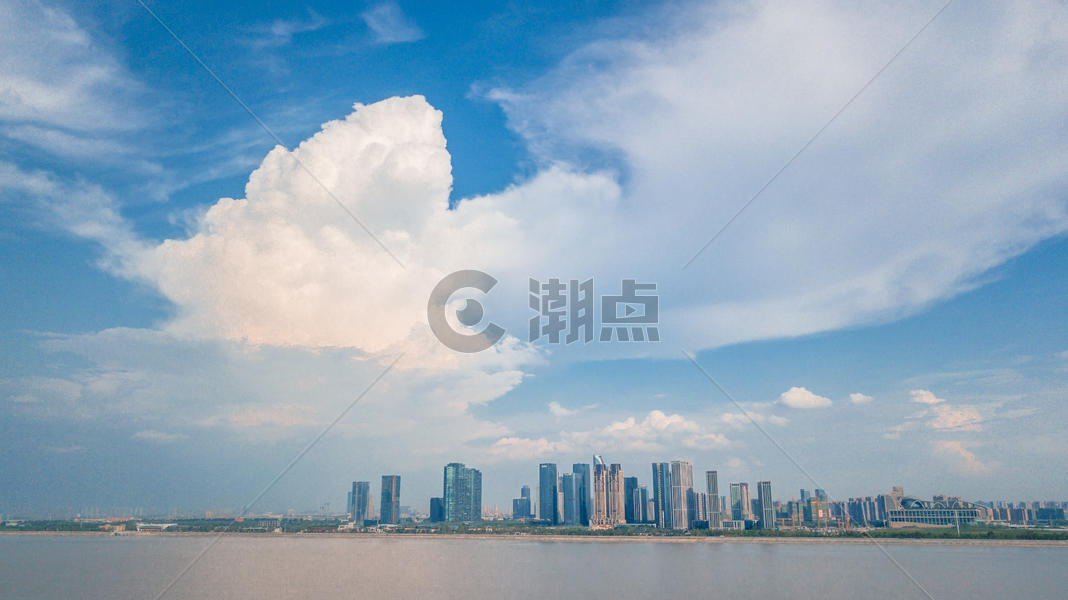 航拍杭州滨江区金融商业区图片素材免费下载