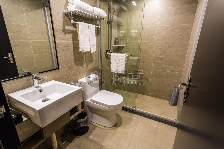 酒店简洁的卫生间图片素材免费下载