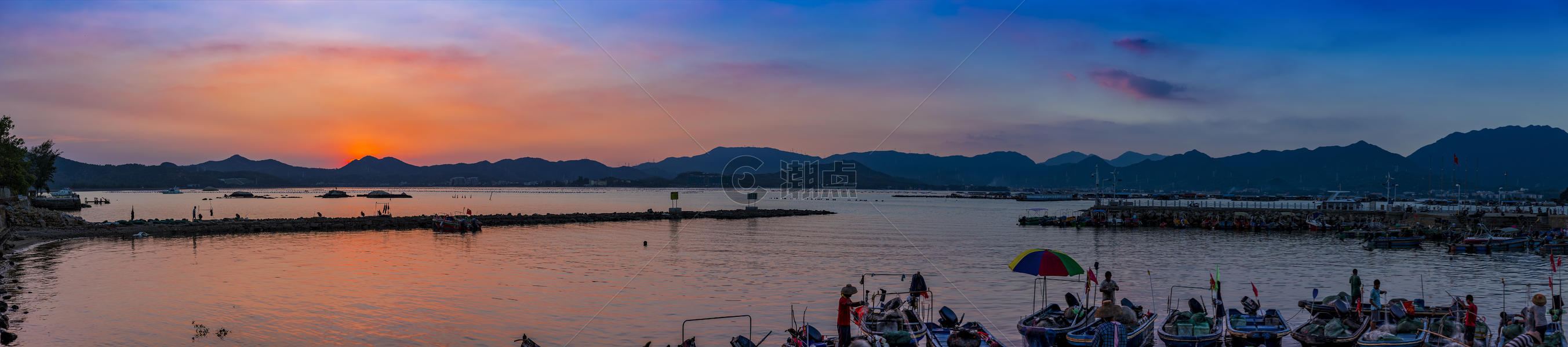 夕阳红的东渔南澳门图片素材免费下载