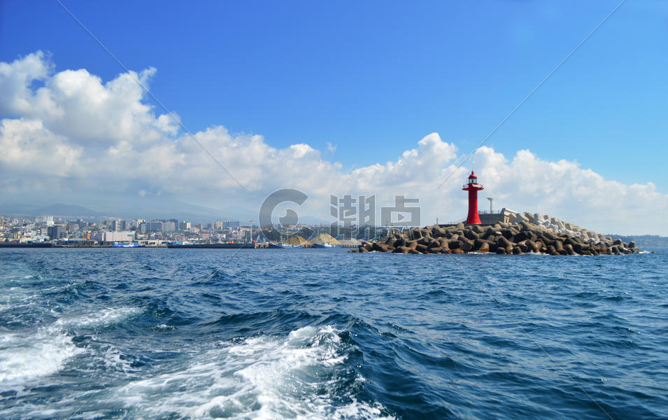 韩国济州岛大海灯塔图片素材免费下载