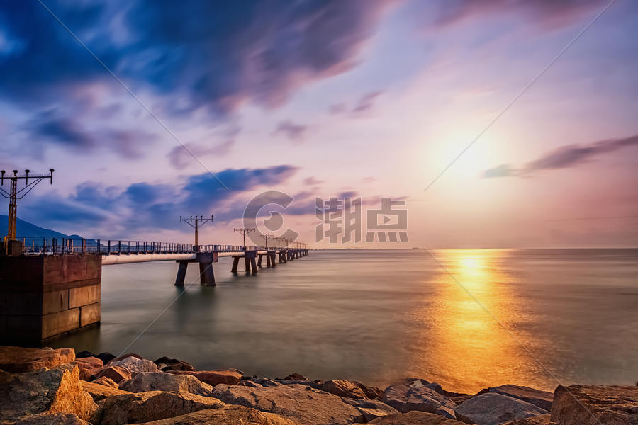 香港海边夕阳图片素材免费下载
