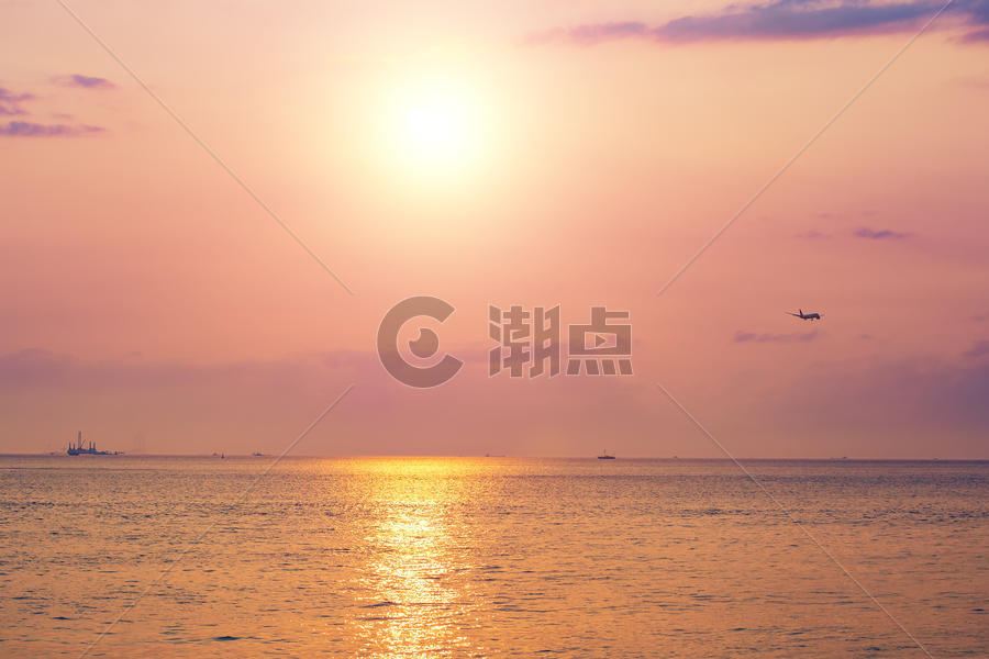 香港海边日落图片素材免费下载