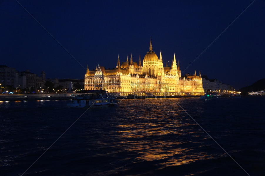 布达佩斯景点匈牙利国会大厦夜景图片素材免费下载
