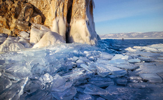 冬季贝加尔湖冰封美景图片素材免费下载