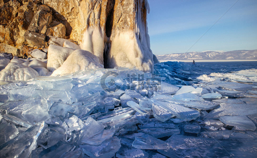 冬季贝加尔湖冰封美景图片素材免费下载