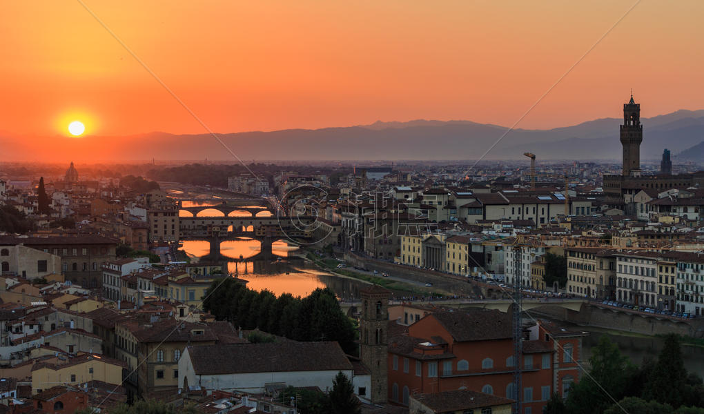 欧洲意大利城市全景日落图片素材免费下载