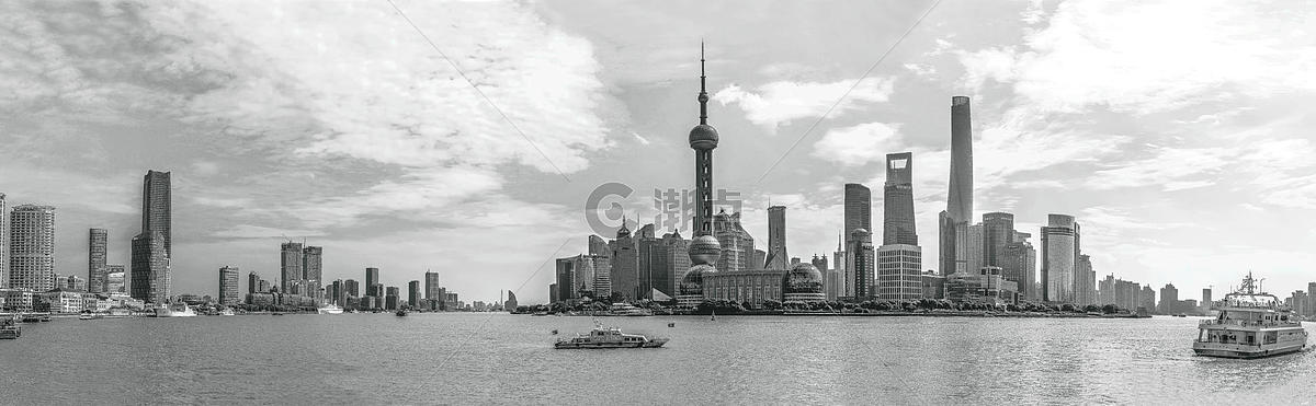 上海陆家嘴东方明珠金融中心全景图背景图片素材免费下载
