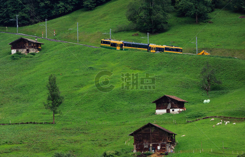 瑞士风景小火车图片素材免费下载