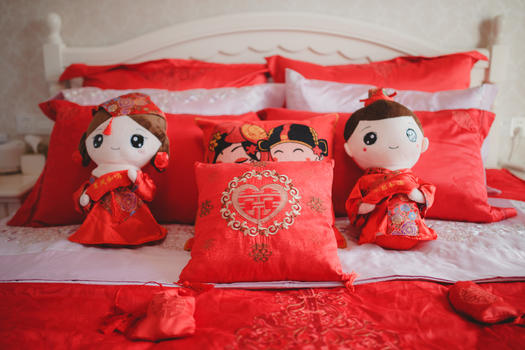 中式婚礼中国风婚床图片素材免费下载