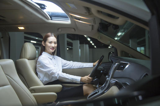 开车在车内的商务女性图片素材免费下载