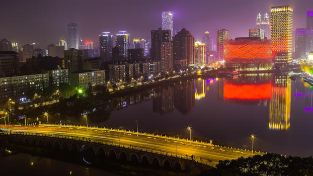 武汉汉街夜景图片素材免费下载