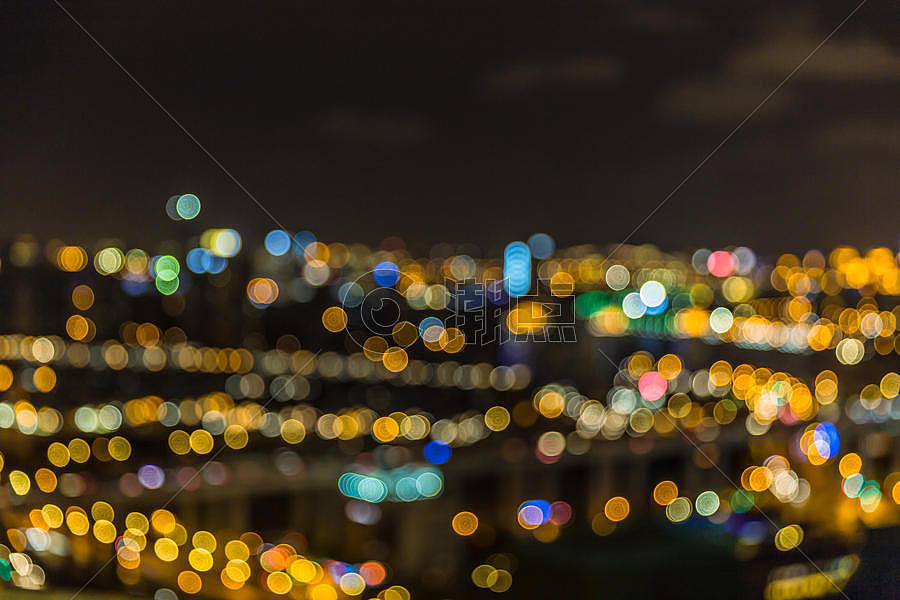 上海城市夜景虚化图片素材免费下载
