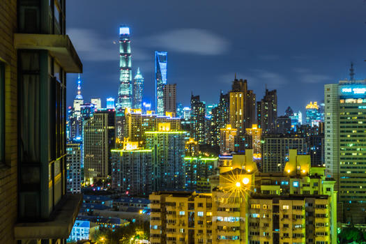 上海浦东新区夜景图片素材免费下载