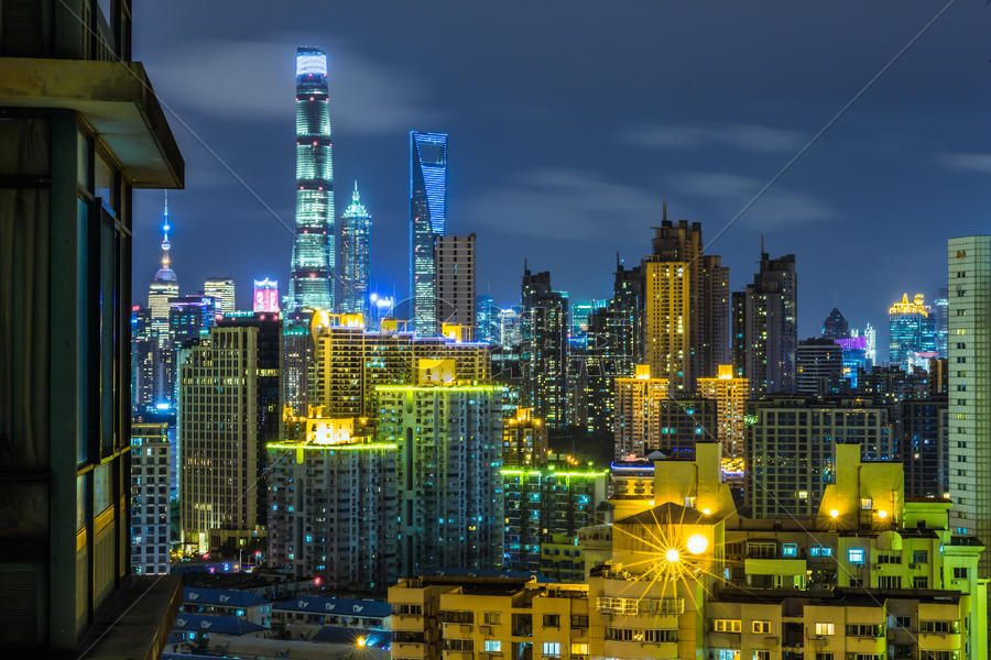 上海浦东新区夜景摄影图5472*3648图片素材免费下载-编号721711-潮点视频
