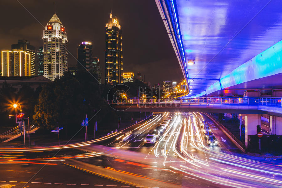 城市夜景交通图片素材免费下载