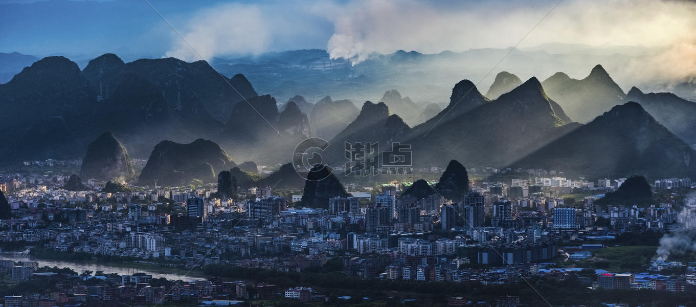 桂林山城之光图片素材免费下载