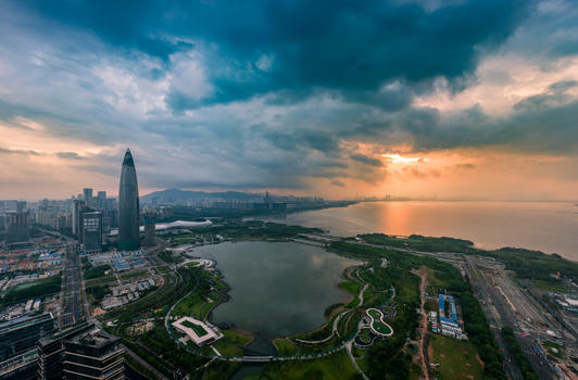 深圳湾城市建筑风云图片素材免费下载