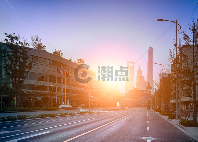 上海城市道路街景图片素材免费下载