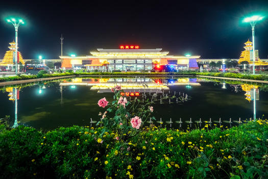 贵州省凯里南站夜景风光图片素材免费下载