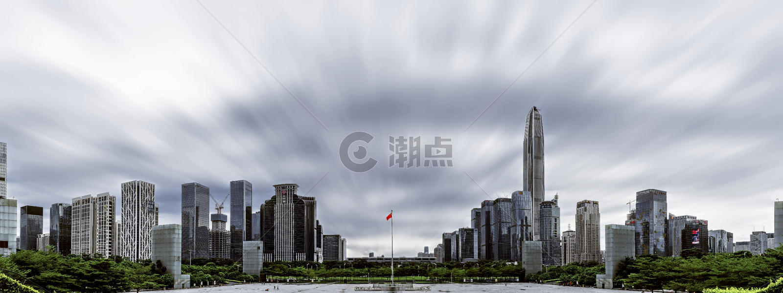 深圳建筑天际线全景图背景图片素材免费下载