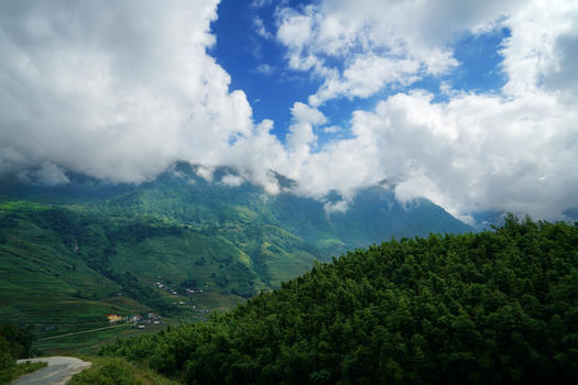 越南乡村山地群山环绕图片素材免费下载