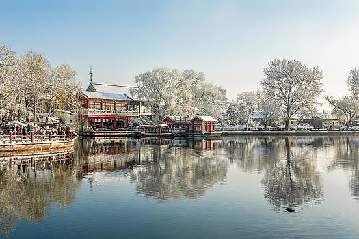 北国水上雪景图片素材免费下载