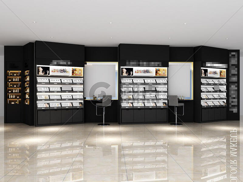 现代商场化妆品专柜室内设计效果图图片素材免费下载