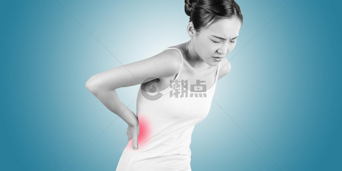 女性职业病腰疼图片素材免费下载