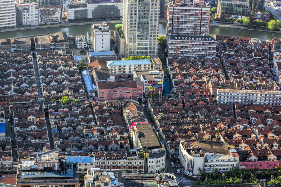 俯瞰上海民居图片素材免费下载