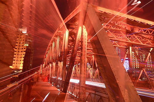 上海城市风光外白渡桥夜景图片素材免费下载