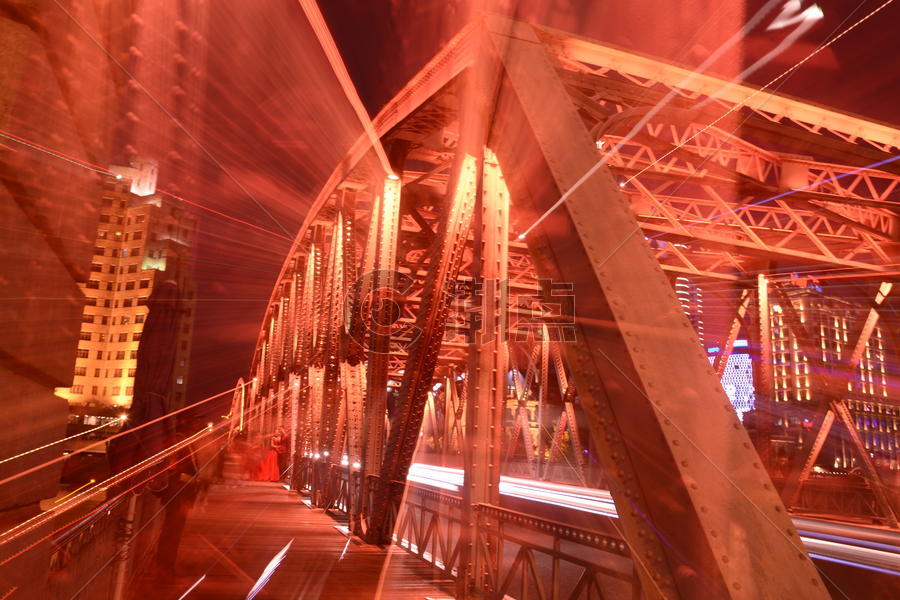 上海城市风光外白渡桥夜景图片素材免费下载