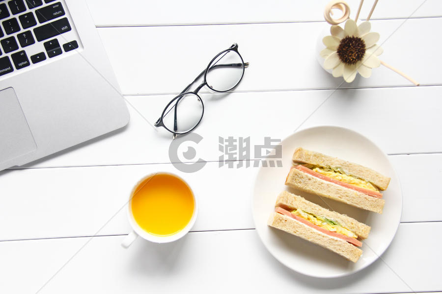 悠闲下午茶三明治时光图片素材免费下载