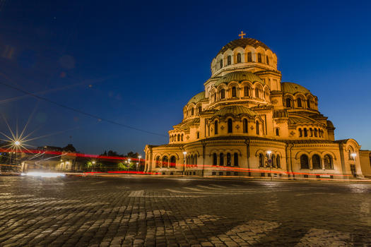 欧洲教堂夜景图片素材免费下载