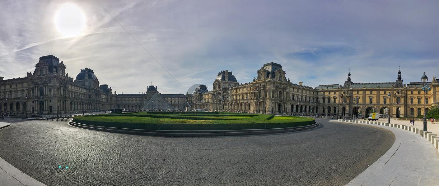法国卢浮宫全景图图片素材免费下载