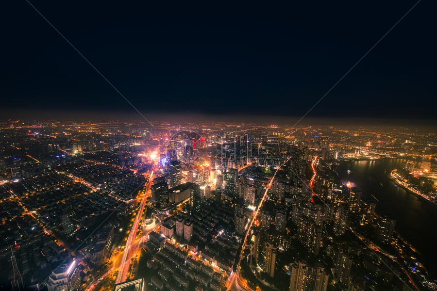 俯瞰都市夜景图片素材免费下载