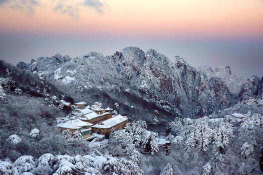大美黄山冬天景色图片素材免费下载