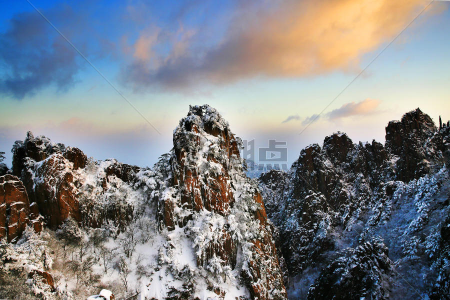 大美黄山冬天景色图片素材免费下载