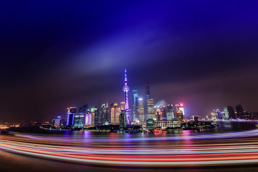 绚烂璀璨的上海外滩夜景图片素材免费下载