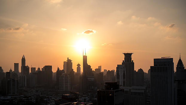 上海市地标建筑日落图片素材免费下载