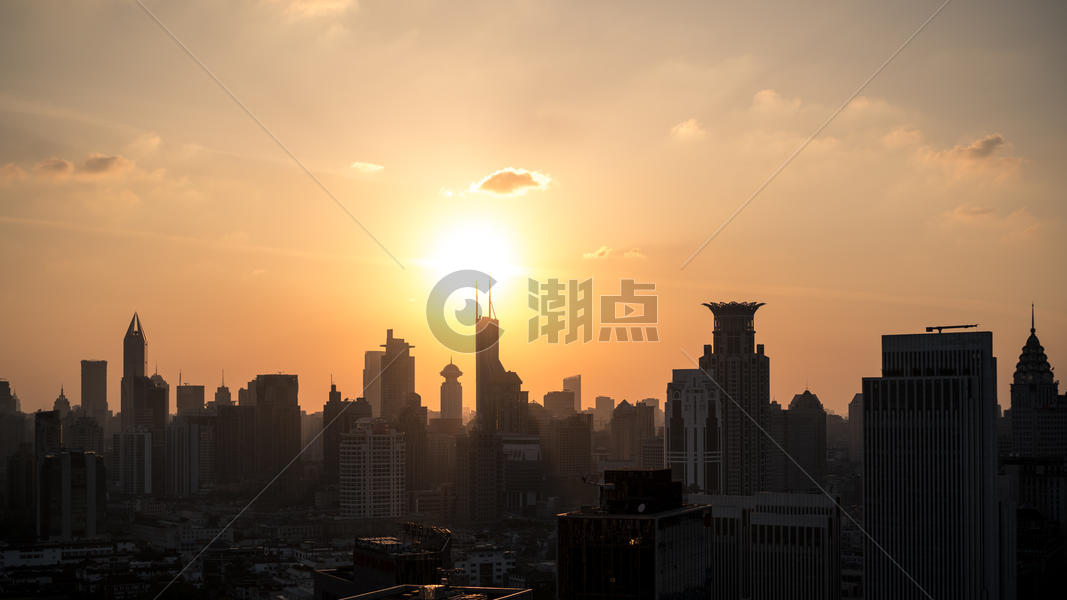 上海市地标建筑日落图片素材免费下载