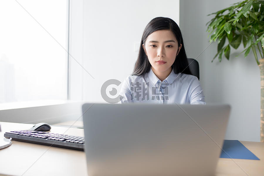 正在工作打电脑的商务人士职场女性图片素材免费下载